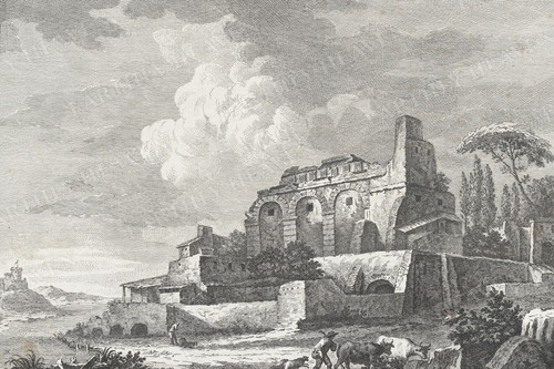 Hillside ruins above - above, rocky