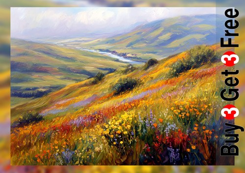 Wildflower hillside valley - wildflower,